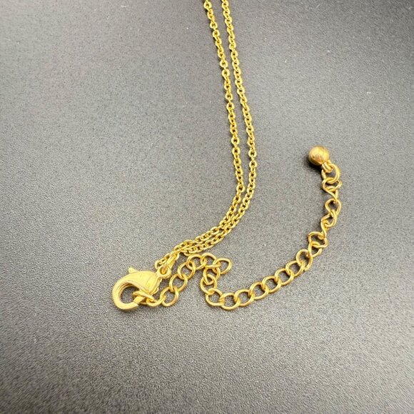 Avon Gold Tone Necklace With Rhinestone & Blue Glass Accent Pendant Elegant Jewe - Picture 5 of 7